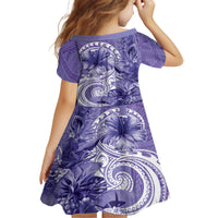 Polynesian Hibiscus Flower Tribal Family Matching Off Shoulder Maxi Dress and Hawaiian Shirt Violet Color LT9 - Polynesian Pride