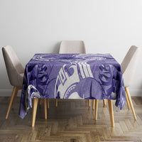 Polynesian Hibiscus Flower Tribal Tablecloth Violet Color