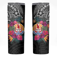 Tahiti Island Skinny Tumbler French Polynesian Tropical LT9 Black - Polynesian Pride