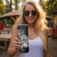 Black Polynesian Tahiti Island Skinny Tumbler The Wave of Water LT9 - Polynesian Pride