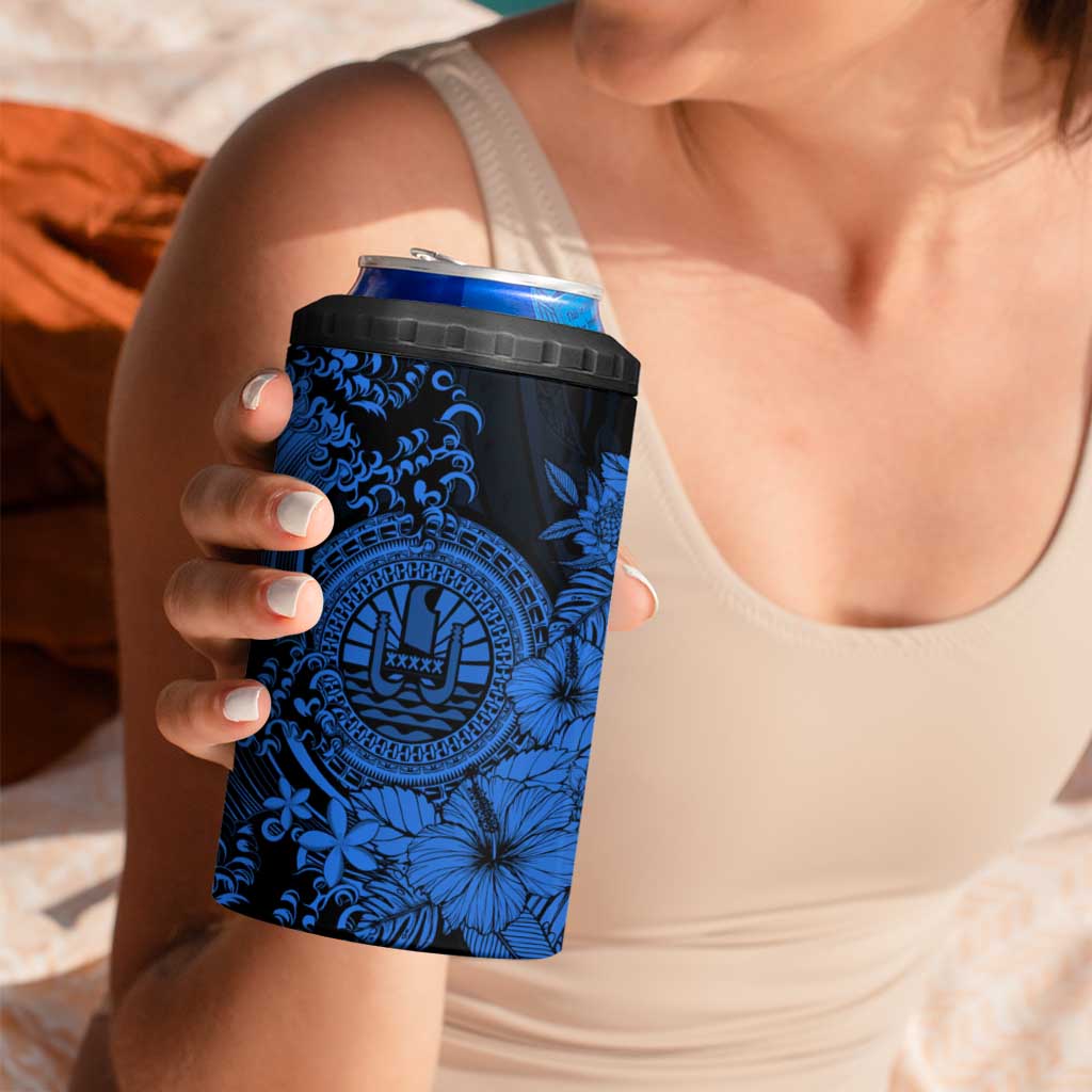 Blue Polynesian Tahiti Island 4 in 1 Can Cooler Tumbler The Wave of Water LT9 - Polynesian Pride