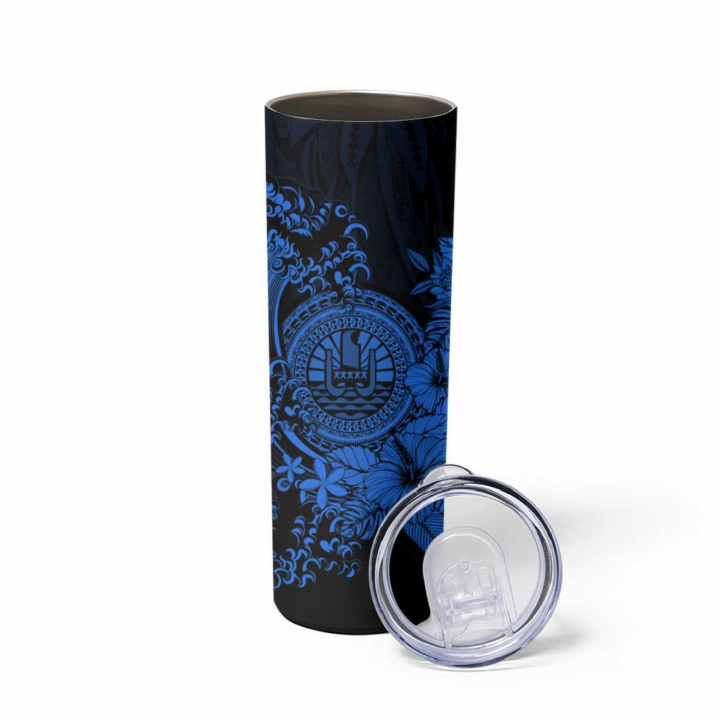 Blue Polynesian Tahiti Island Skinny Tumbler The Wave of Water LT9 - Polynesian Pride