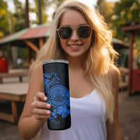 Blue Polynesian Tahiti Island Skinny Tumbler The Wave of Water LT9 - Polynesian Pride