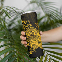 Gold Polynesian Tahiti Island Skinny Tumbler The Wave of Water LT9 - Polynesian Pride