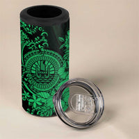 Green Polynesian Tahiti Island 4 in 1 Can Cooler Tumbler The Wave of Water LT9 - Polynesian Pride