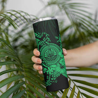 Green Polynesian Tahiti Island Skinny Tumbler The Wave of Water LT9 - Polynesian Pride