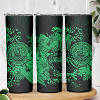 Green Polynesian Tahiti Island Skinny Tumbler The Wave of Water LT9 - Polynesian Pride