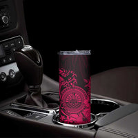 Pink Polynesian Tahiti Island Skinny Tumbler The Wave of Water LT9 - Polynesian Pride