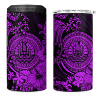 Purple Polynesian Tahiti Island 4 in 1 Can Cooler Tumbler The Wave of Water LT9 One Size: 16 oz Purple - Polynesian Pride