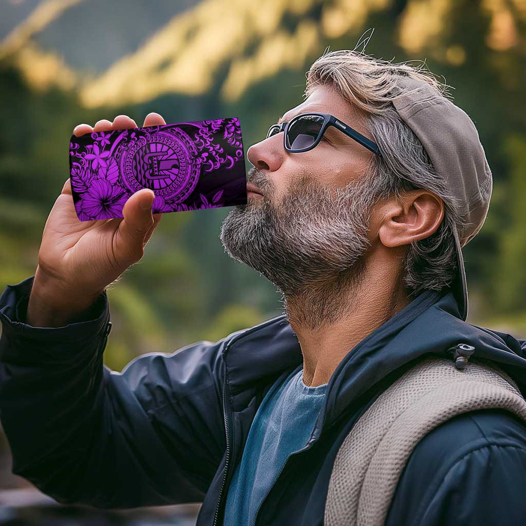 Purple Polynesian Tahiti Island 4 in 1 Can Cooler Tumbler The Wave of Water LT9 - Polynesian Pride