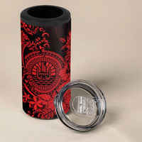Red Polynesian Tahiti Island 4 in 1 Can Cooler Tumbler The Wave of Water LT9 - Polynesian Pride