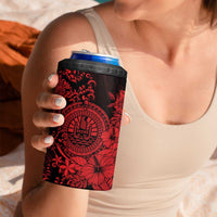 Red Polynesian Tahiti Island 4 in 1 Can Cooler Tumbler The Wave of Water LT9 - Polynesian Pride