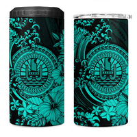 Turquoise Polynesian Tahiti Island 4 in 1 Can Cooler Tumbler The Wave of Water LT9 One Size: 16 oz Turquoise - Polynesian Pride