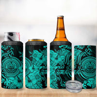 Turquoise Polynesian Tahiti Island 4 in 1 Can Cooler Tumbler The Wave of Water LT9 - Polynesian Pride
