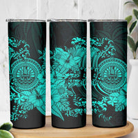 Turquoise Polynesian Tahiti Island Skinny Tumbler The Wave of Water LT9 - Polynesian Pride