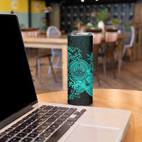 Turquoise Polynesian Tahiti Island Skinny Tumbler The Wave of Water LT9 - Polynesian Pride