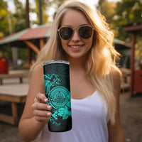 Turquoise Polynesian Tahiti Island Skinny Tumbler The Wave of Water LT9 - Polynesian Pride