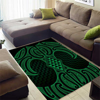Kakariki Maori Ta Moko Poutama Art Area Rug