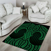 Kakariki Maori Ta Moko Poutama Art Area Rug