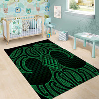 Kakariki Maori Ta Moko Poutama Art Area Rug