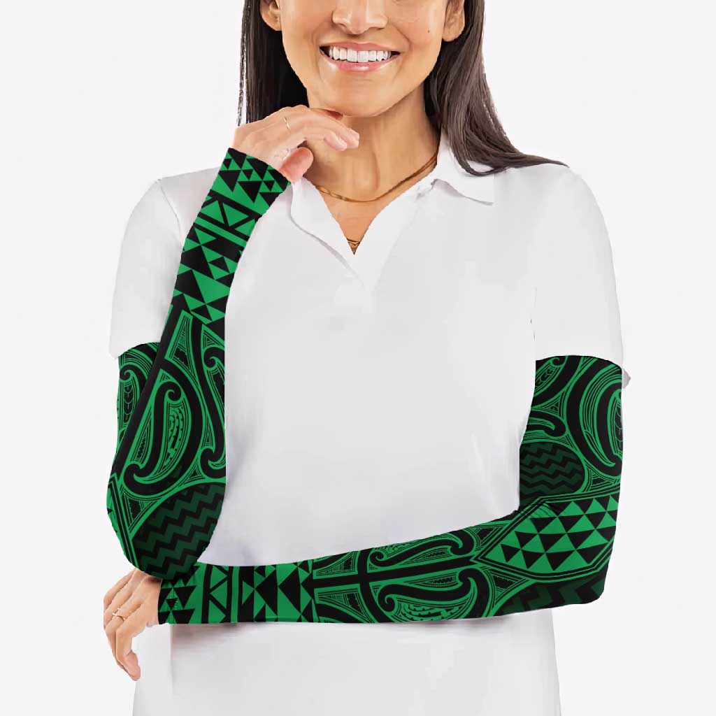Kakariki Maori Ta Moko Poutama Art Arm Sleeves - Polynesian Pride