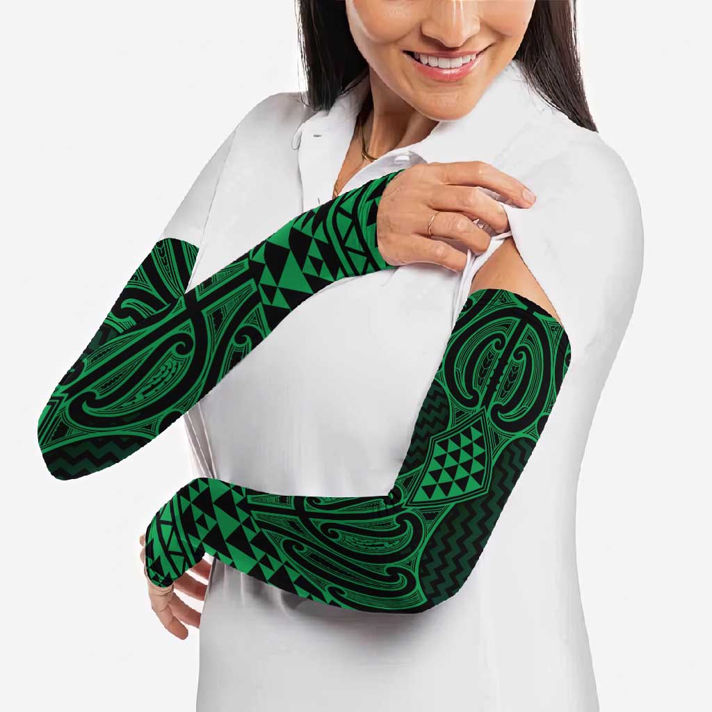 Kakariki Maori Ta Moko Poutama Art Arm Sleeves - Polynesian Pride