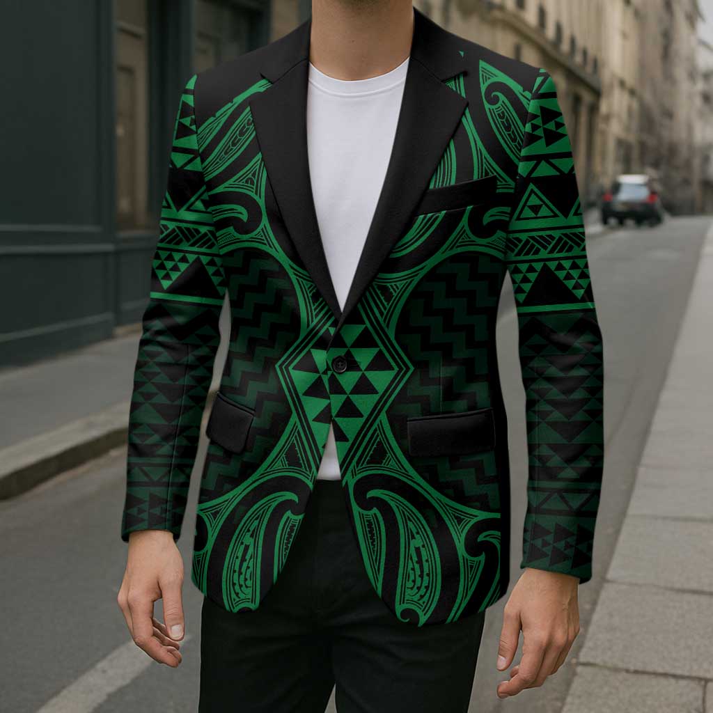Kakariki Maori Ta Moko Poutama Art Blazer - Polynesian Pride