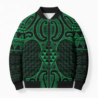 Kakariki Maori Ta Moko Poutama Art Bomber Puffer Jacket - Polynesian Pride