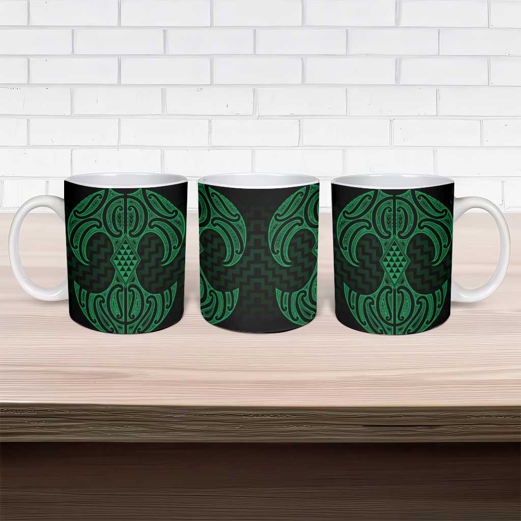 Kakariki Maori Ta Moko Poutama Art Ceramic Mug - Polynesian Pride
