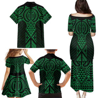 Kakariki Maori Ta Moko Poutama Art Family Matching Puletasi and Hawaiian Shirt LT9 - Polynesian Pride