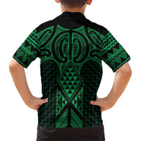 Kakariki Maori Ta Moko Poutama Art Family Matching Summer Maxi Dress and Hawaiian Shirt LT9 - Polynesian Pride