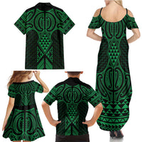 Kakariki Maori Ta Moko Poutama Art Family Matching Summer Maxi Dress and Hawaiian Shirt LT9 - Polynesian Pride