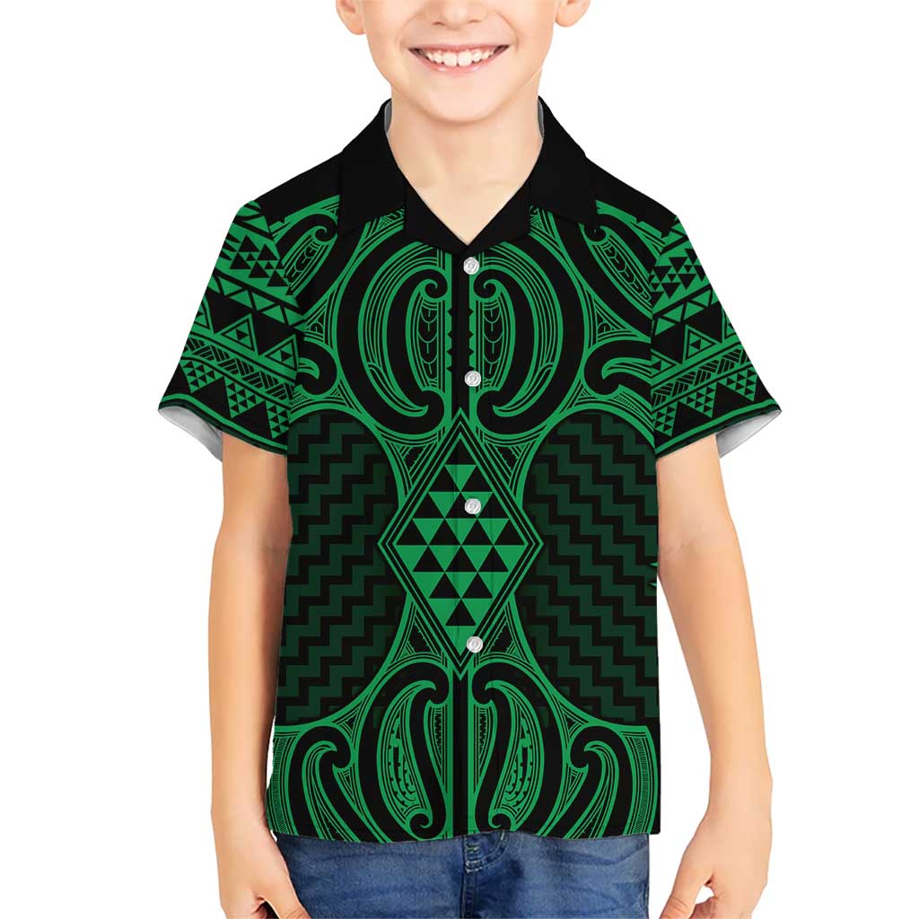 Kakariki Maori Ta Moko Poutama Art Kid Hawaiian Shirt