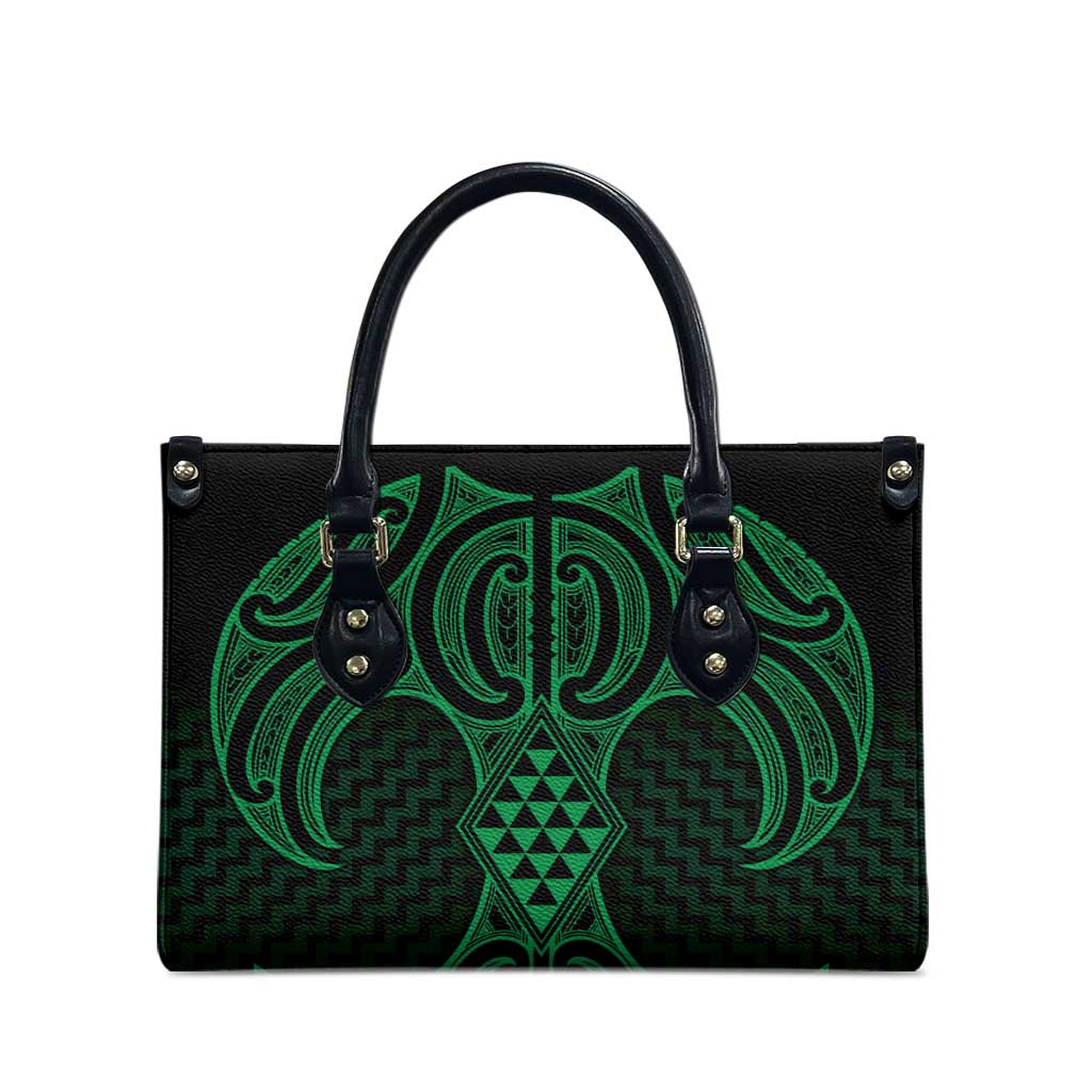 Kakariki Maori Ta Moko Poutama Art Leather Bag - Polynesian Pride