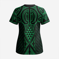 Kakariki Maori Ta Moko Poutama Art Scrub Top - Polynesian Pride