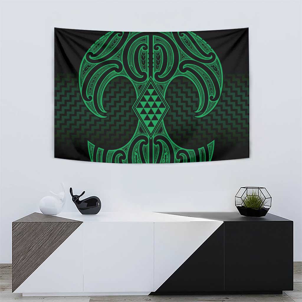 Kakariki Maori Ta Moko Poutama Art Tapestry