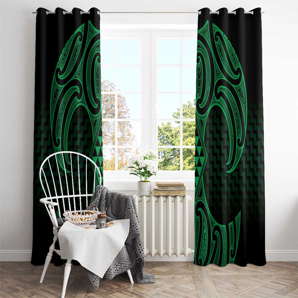 Kakariki Maori Ta Moko Poutama Art Window Curtain LT9 - Polynesian Pride