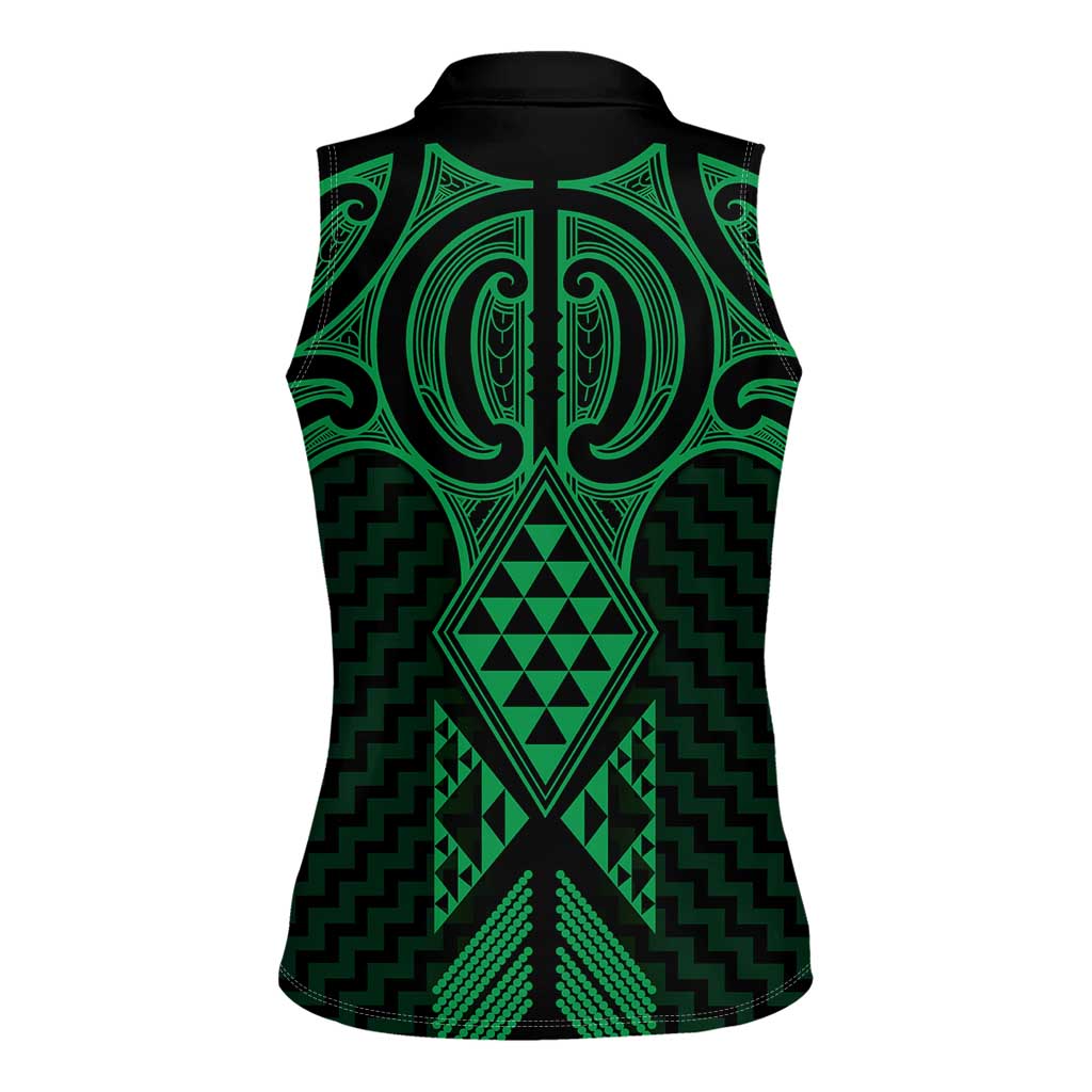 Kakariki Maori Ta Moko Poutama Art Women Sleeveless Polo Shirt LT9 - Polynesian Pride