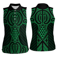Kakariki Maori Ta Moko Poutama Art Women Sleeveless Polo Shirt LT9 - Polynesian Pride