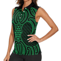 Kakariki Maori Ta Moko Poutama Art Women Sleeveless Polo Shirt LT9 - Polynesian Pride