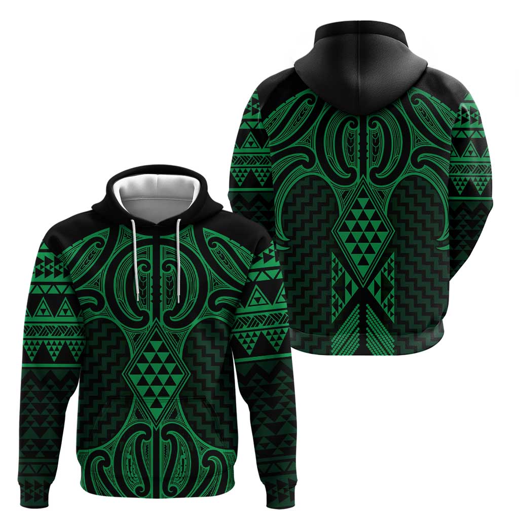 Kakariki Maori Ta Moko Poutama Art Zip Hoodie