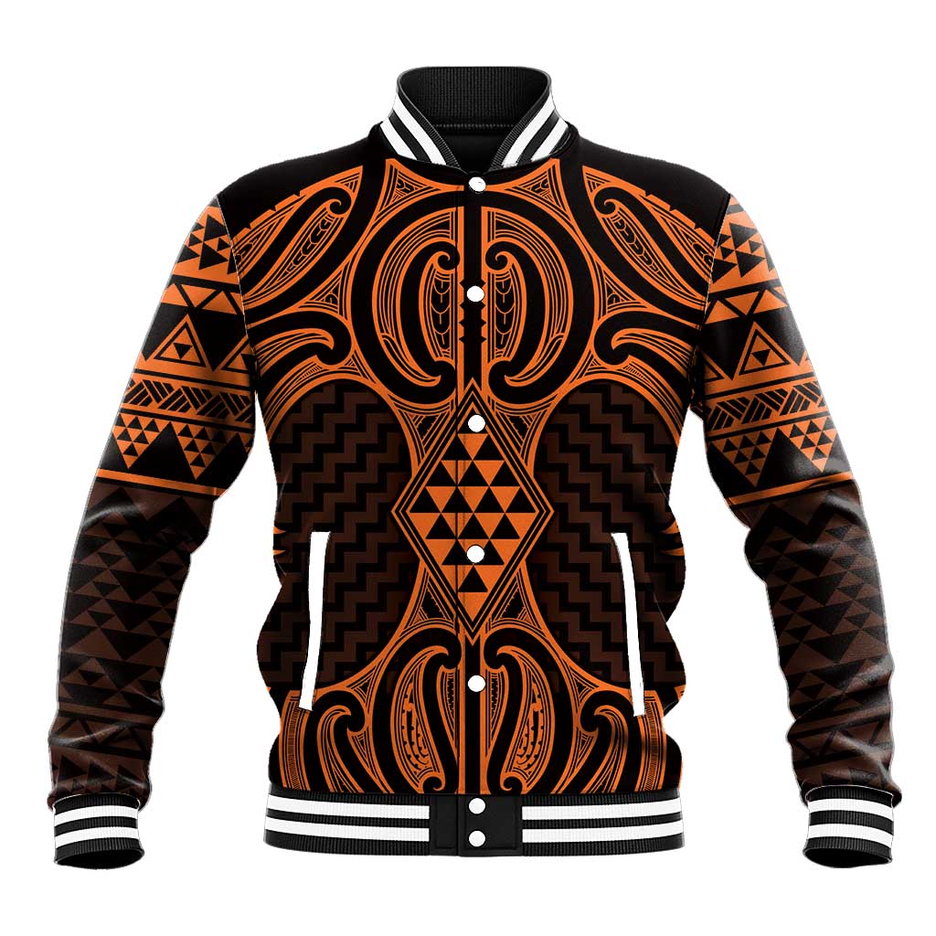 Karaka Maori Ta Moko Poutama Art Baseball Jacket LT9 Unisex Gold - Polynesian Pride