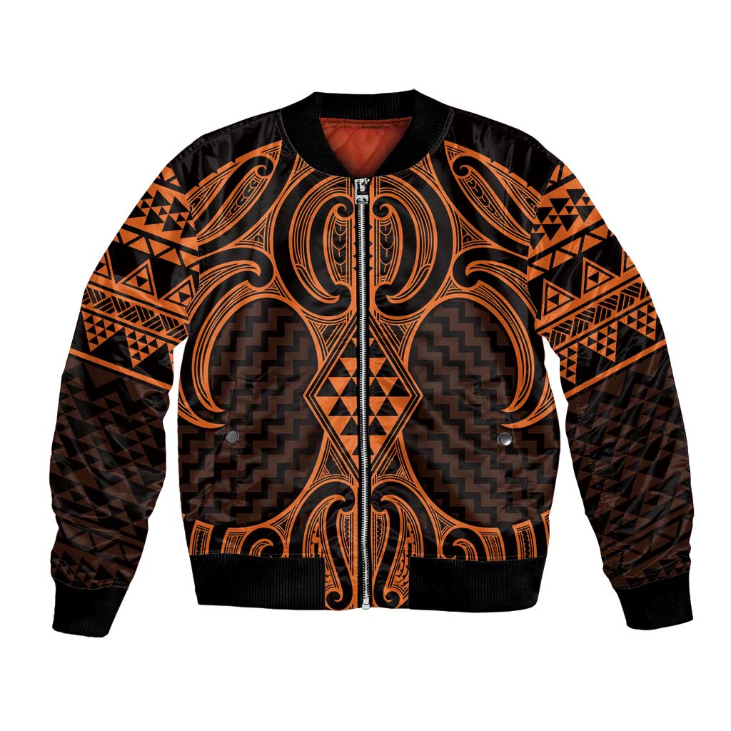 Karaka Maori Ta Moko Poutama Art Bomber Jacket LT9 Unisex Gold - Polynesian Pride