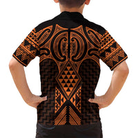 Karaka Maori Ta Moko Poutama Art Family Matching Off Shoulder Maxi Dress and Hawaiian Shirt LT9 - Polynesian Pride