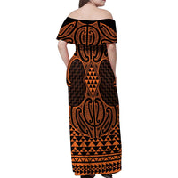 Karaka Maori Ta Moko Poutama Art Family Matching Off Shoulder Maxi Dress and Hawaiian Shirt LT9 - Polynesian Pride