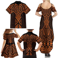 Karaka Maori Ta Moko Poutama Art Family Matching Summer Maxi Dress and Hawaiian Shirt LT9 - Polynesian Pride