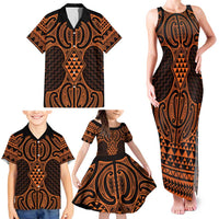 Karaka Maori Ta Moko Poutama Art Family Matching Tank Maxi Dress and Hawaiian Shirt LT9 - Polynesian Pride