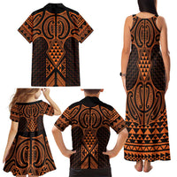 Karaka Maori Ta Moko Poutama Art Family Matching Tank Maxi Dress and Hawaiian Shirt LT9 - Polynesian Pride