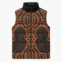 Karaka Maori Ta Moko Poutama Art Sleeveless Puffer Jacket LT9 Unisex Gold - Polynesian Pride