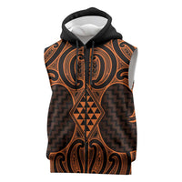 Karaka Maori Ta Moko Poutama Art Sleeveless Zip Hoodie - Polynesian Pride
